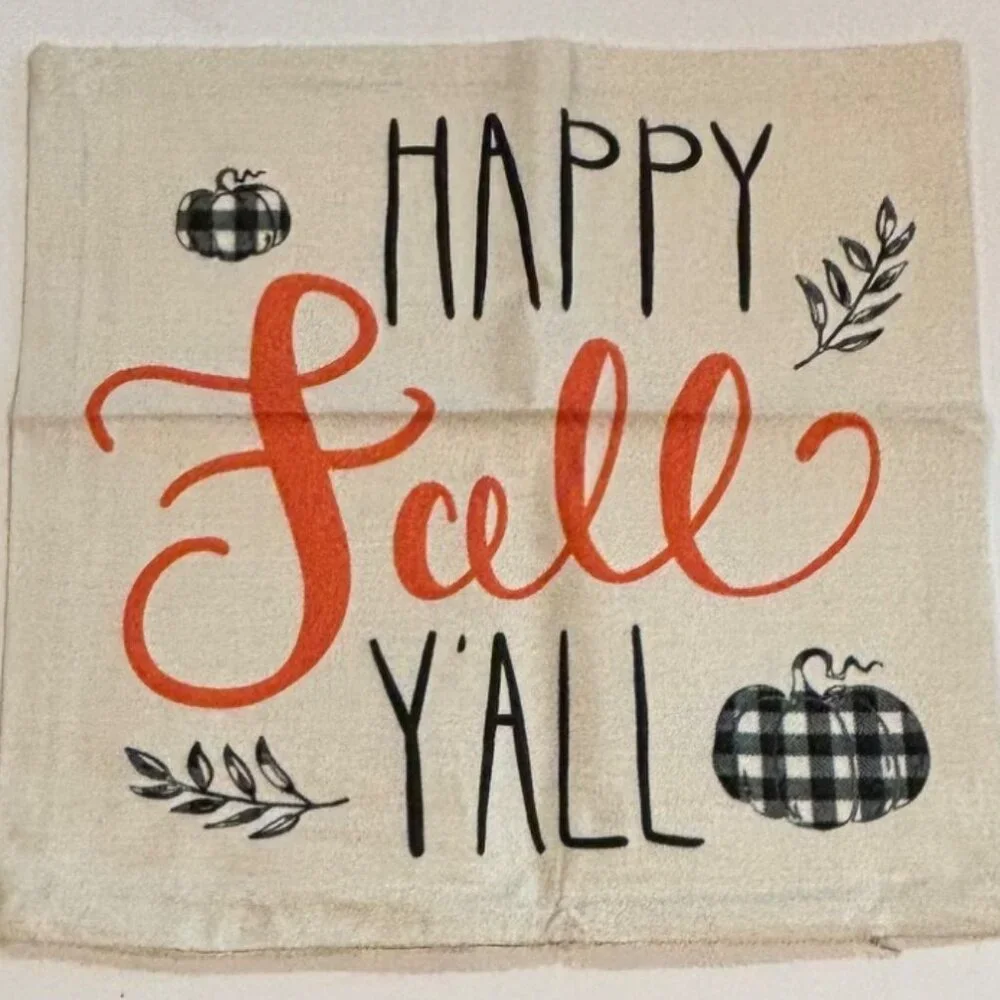 Pumpkin Patch Harvest Farm Fresh Happy Fall YAll Decorative‎ Throw Pillow Covers